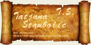 Tatjana Stambolić vizit kartica